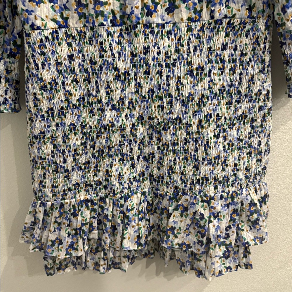 NWT Veronica Beard Darrah Smocked Mini Floral Dress Size 12 - Picture 9 of 14